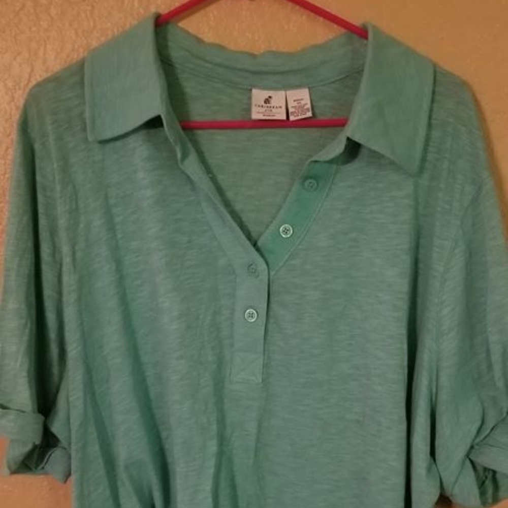 Caribbean Joe  3x Mint Green Polo Shirt